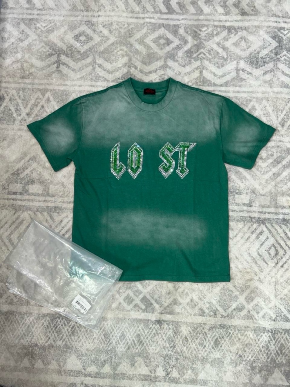 Green 'LO ST' Graphic Tee